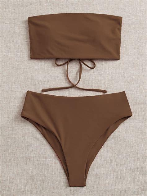 Brown Swimsuit .